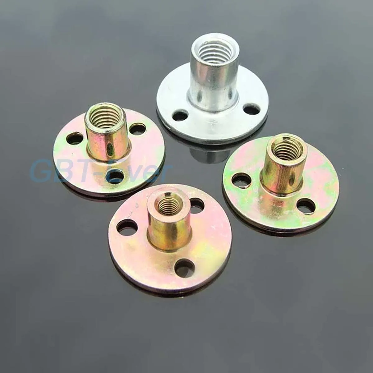 1Pcs M6 M8 M10 M12 Iron Plate Lock Nut For Wood Furniture Splint Lock Nut Sofa Foot Lock Galvanized Three-hole Flange Nut