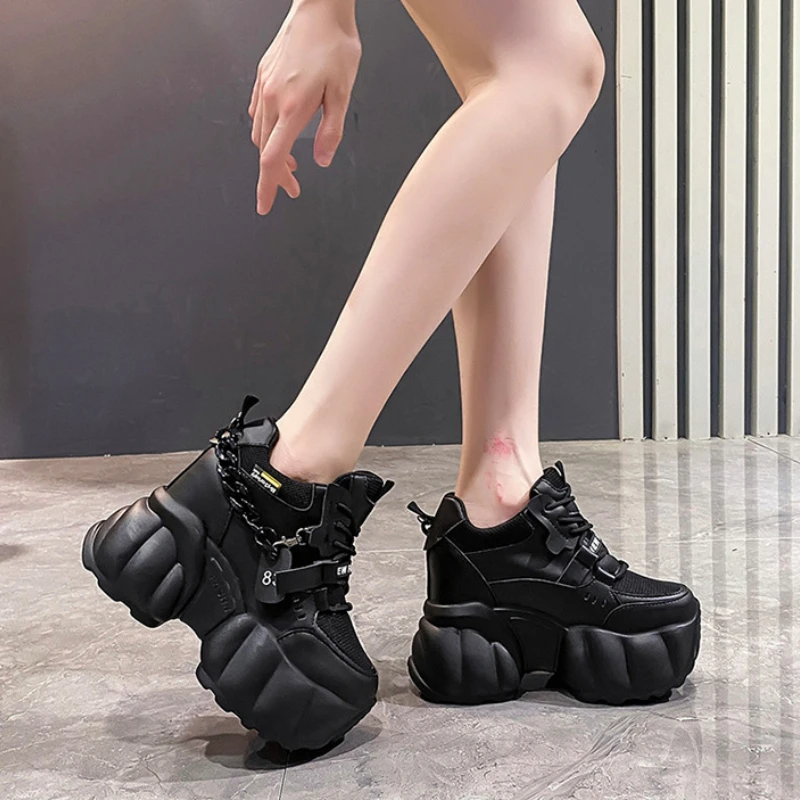 Platform Shoes Chains Women\'s Sneakers Heightened Breathable Casual Shoes Designer Shoes for Women Fashion Thick-soled Sneakers