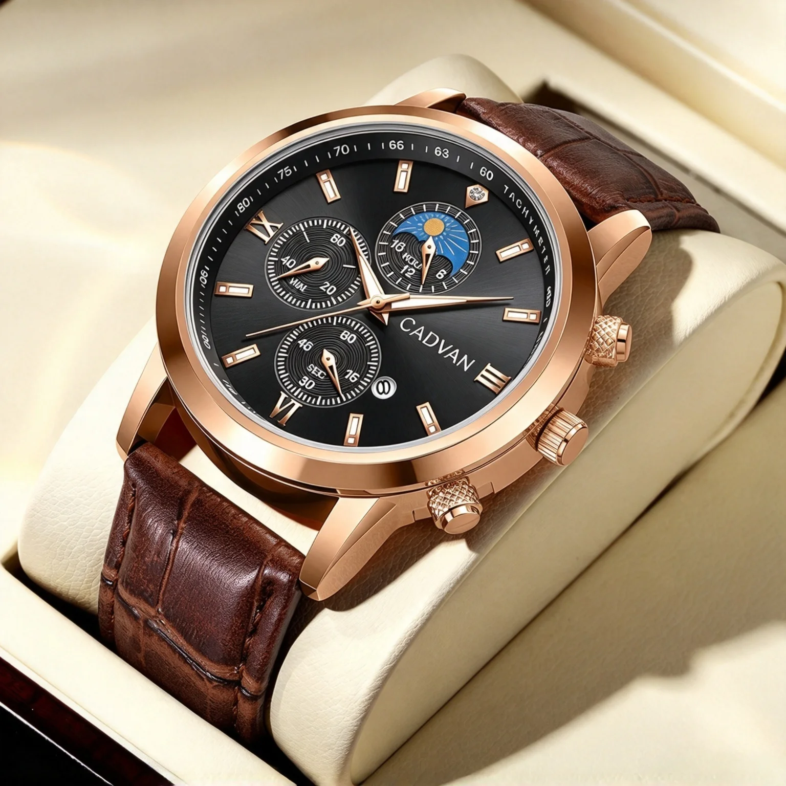 Fashion, Business, Leisure CADVAN Men's Watch, Calendar Display, Suitable for Various Occasions, Shipped with Gift Box