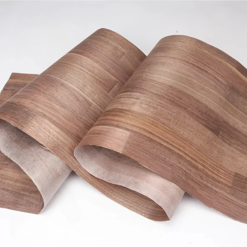 

L:2.5Metersx400x0.25mm Natural Walnut solid wood splicing Crafts diy for wooden door Furniture Decoration Home Wall Panel Veneer