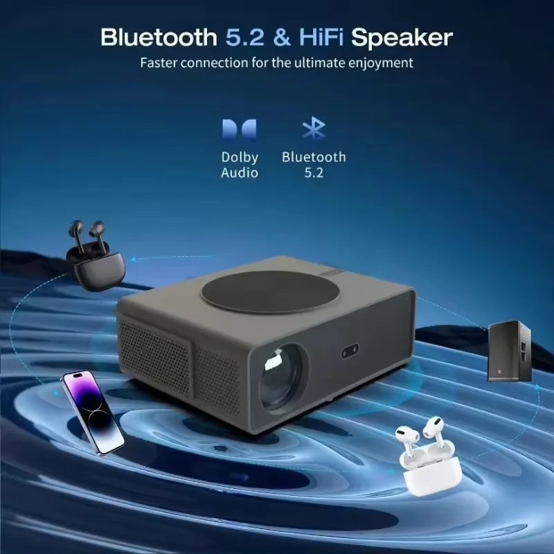 Proiettore Home Theater Android 12 con messa a fuoco automatica da 11000 lumen 3+64G Super High 1080p 4K LED LCD Full HD Nuova generazione