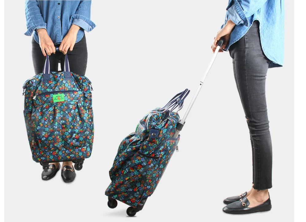 Women Trolley Luggage Bag With Wheels Rolling Shopping Bag Women Wheeled Bag Travel Bags on wheels Trolley Suitcase wheeled Bags