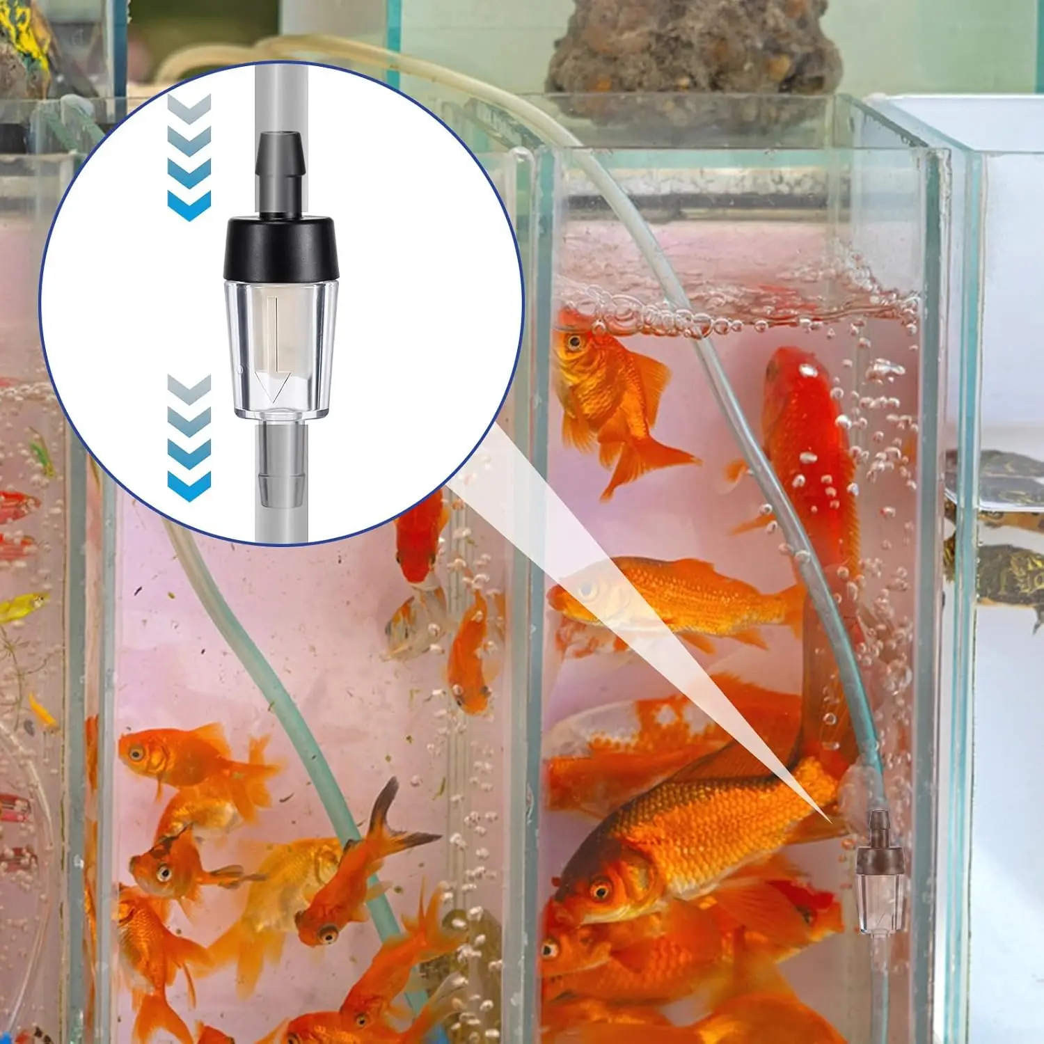 Aquarium-Luftschlauch-Verbindungsset, Ungiftige Kunststoff-Luftleitungsverbinder, Passend für 3/16 Zoll Fischbecken-Sauerstoffpumpen-Luftschlauchzubehör – Detail 6