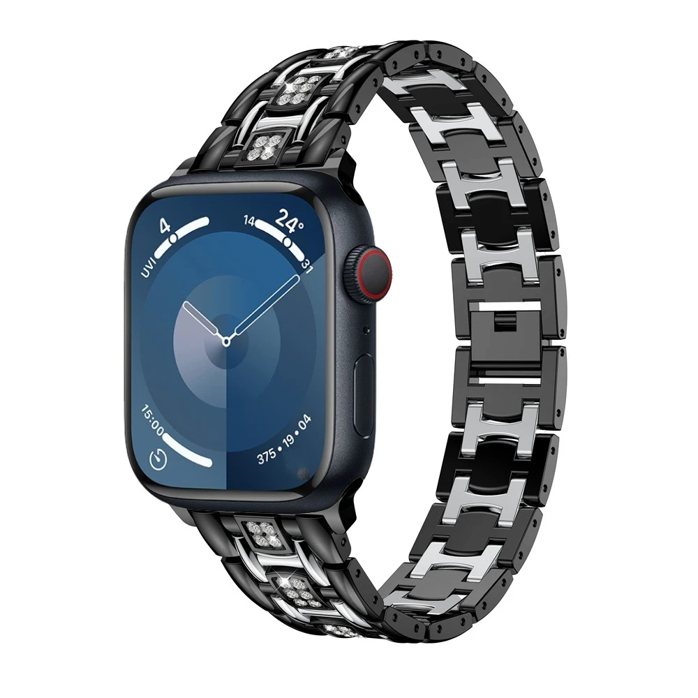 

Металлический ремешок для Apple watch 9 8 7 6 5 4 SE, двухцветный сменный Браслет для iwatch Ultra 2 49 мм, 45 мм 40 мм 44 мм