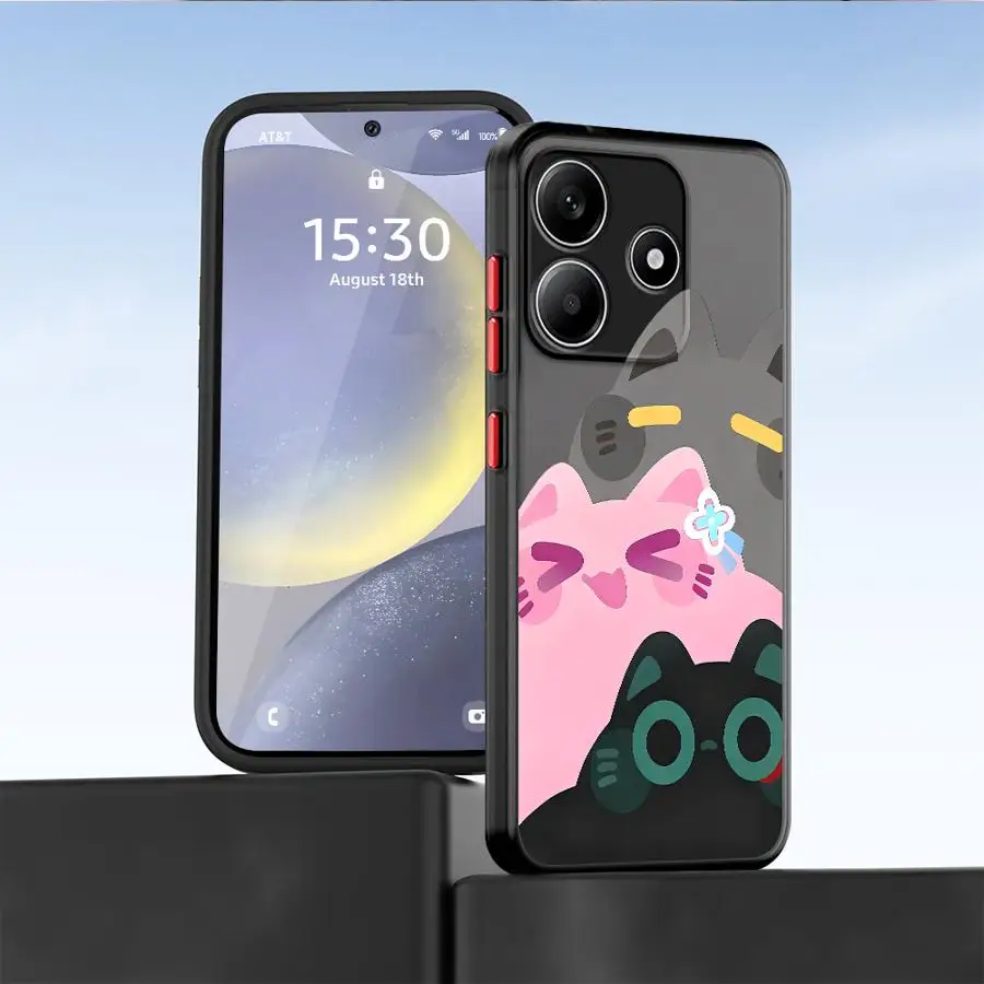 Custodia protettiva per telefono posteriore gattino colorato cartone animato per Xiaomi Redmi Note 13 14 12 Pro Plus 8 9 10 11 Pro 11S 7 12s 10S 9S 8T