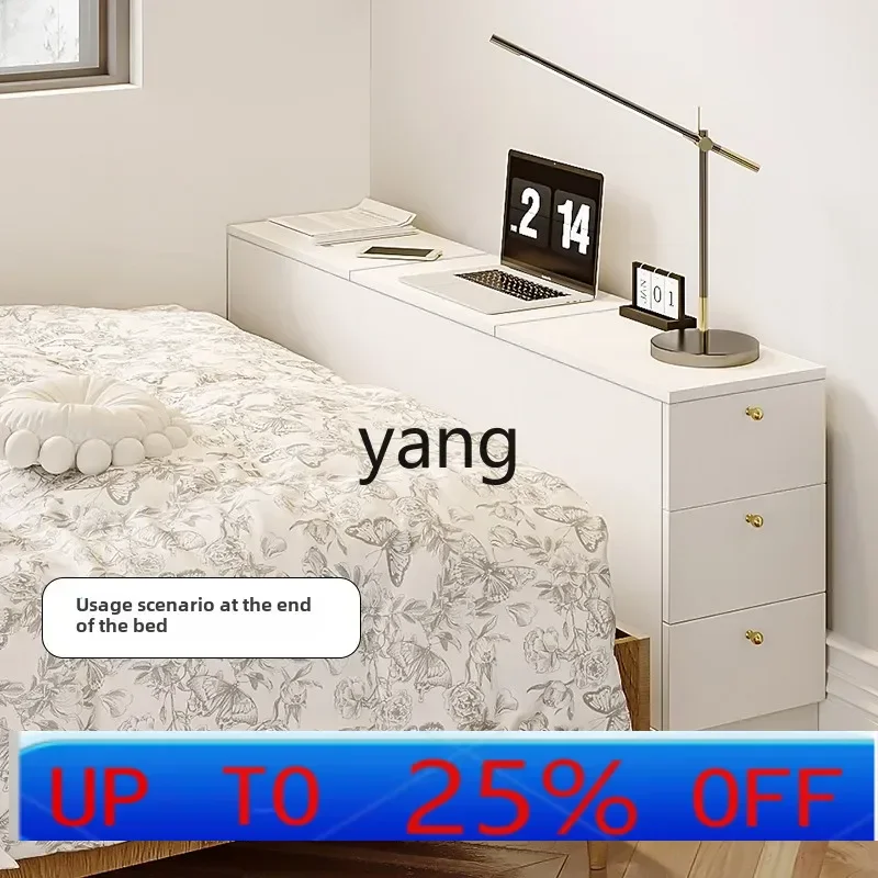 

lmm solid wood bedroom bedside long strip ultra-narrow bedside storage cabinet crevice backrest storage bedside table