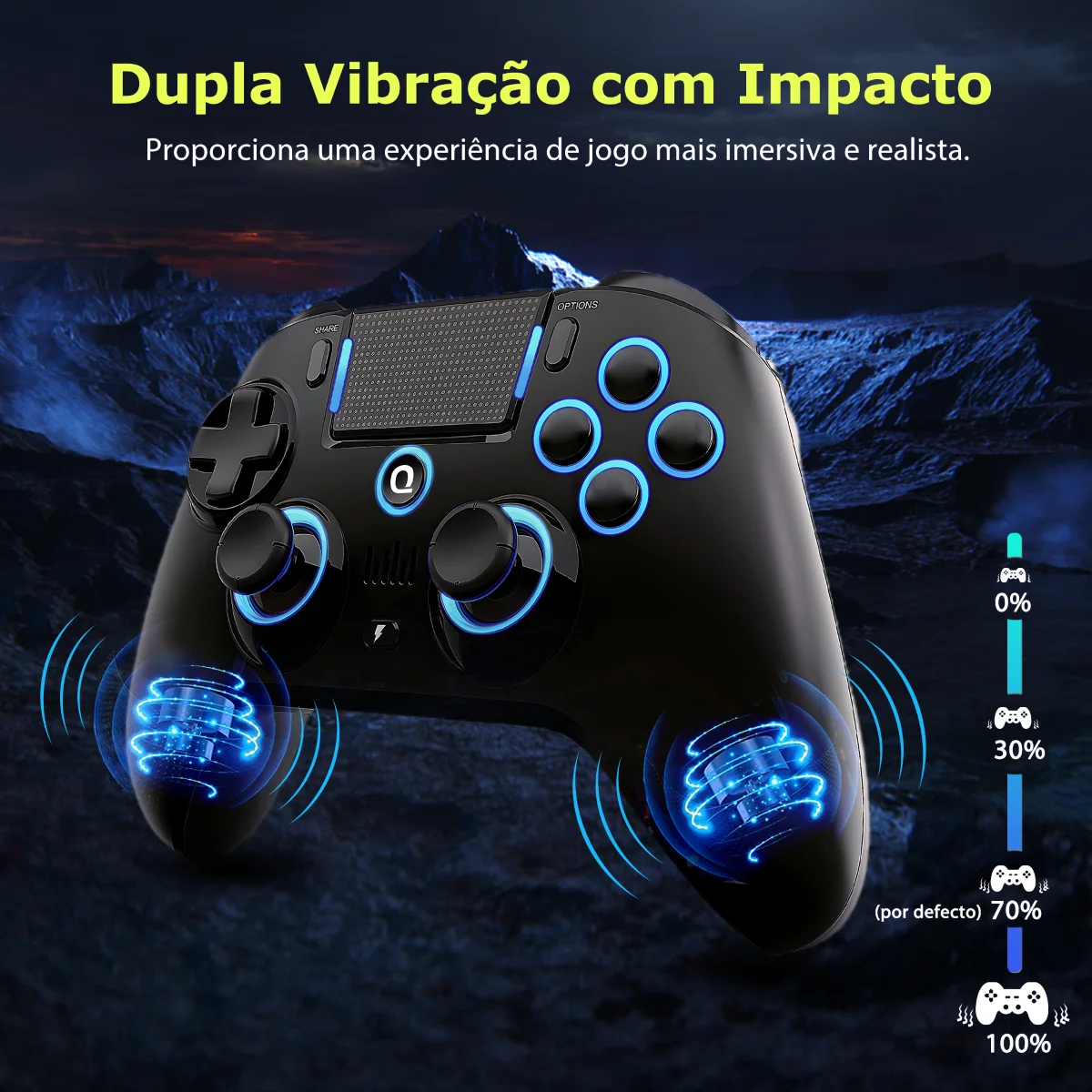 QRD Spark N5 التحكم لـ Ps4 Ps3 عصا التحكم اللاسلكية السوداء لـ PC Ios Android Gamepad لـ PS5 عبر محول إرسال من البرازيل