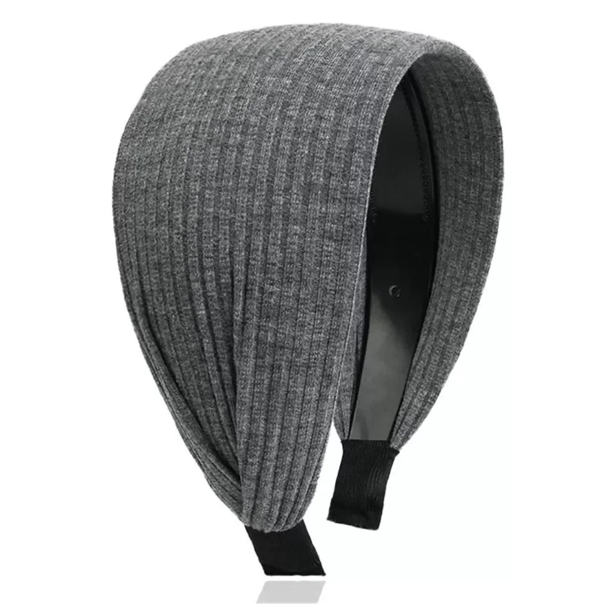 Rutschfestes Stirnband mit breiter Krempe für Damen, kurzes Haar, einfache Haarspangenabdeckung, graues Haar, modisches Temperament, Haardruck-Kopfbedeckung – Detail 7