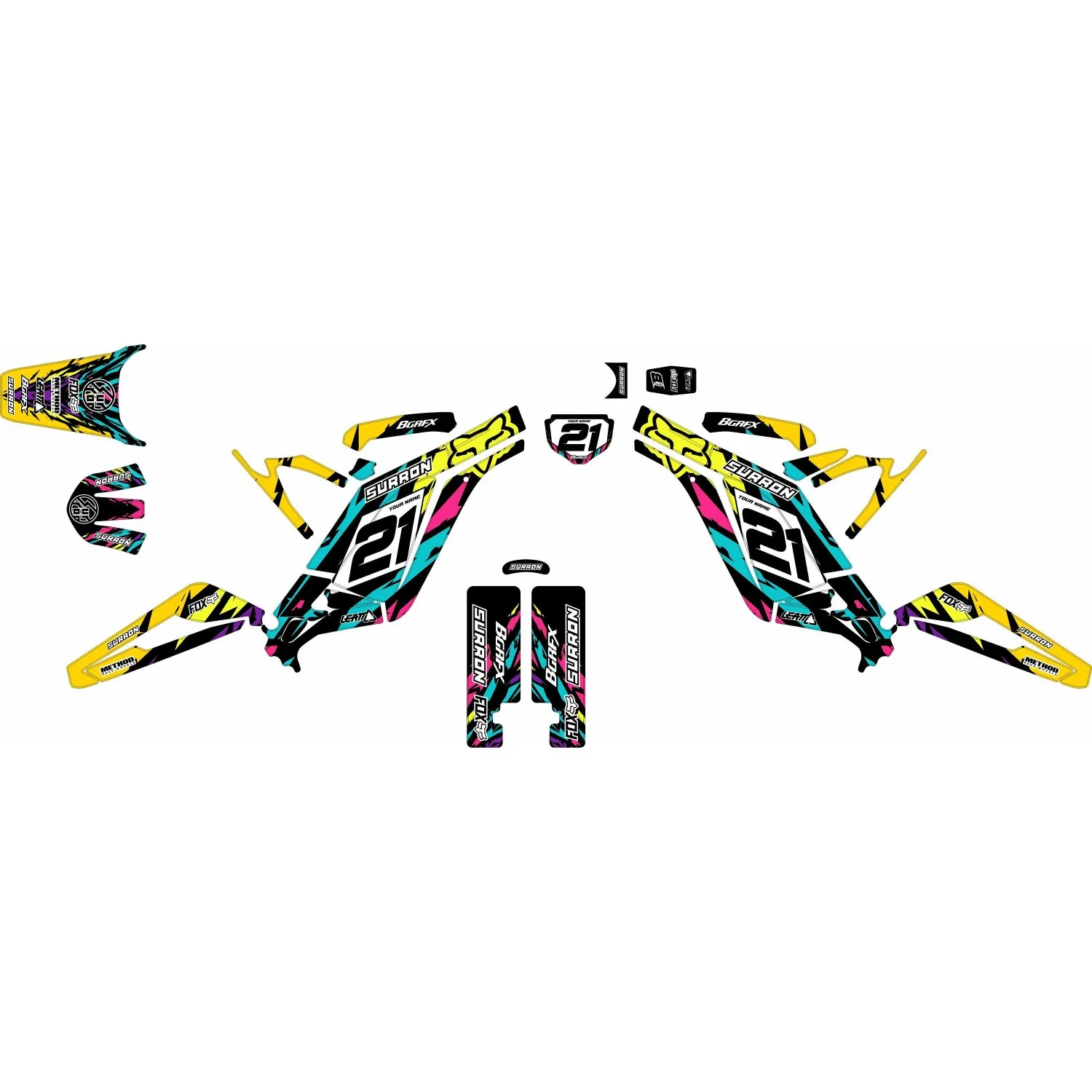 Motorcycle Body Fairing Sticker Decal Protective  eBike eMoto Full Graphic Kit For Surron Light Bee X  Design -16