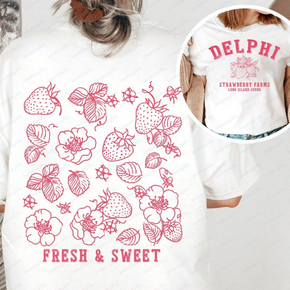 Delphi Strawberry Farms Sweatshirt Hoodie T Shirt Graphic Tee Percy Jackson The Olympians Bookish Book Lover Shirt Bookworm Tops