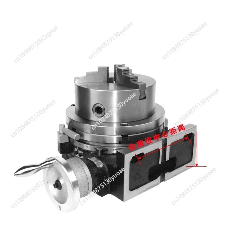 4/6 Inche Three-Jaw Chuck Milling Rotary Table Universal Indexing Plate Rotating Vertical Horizontal