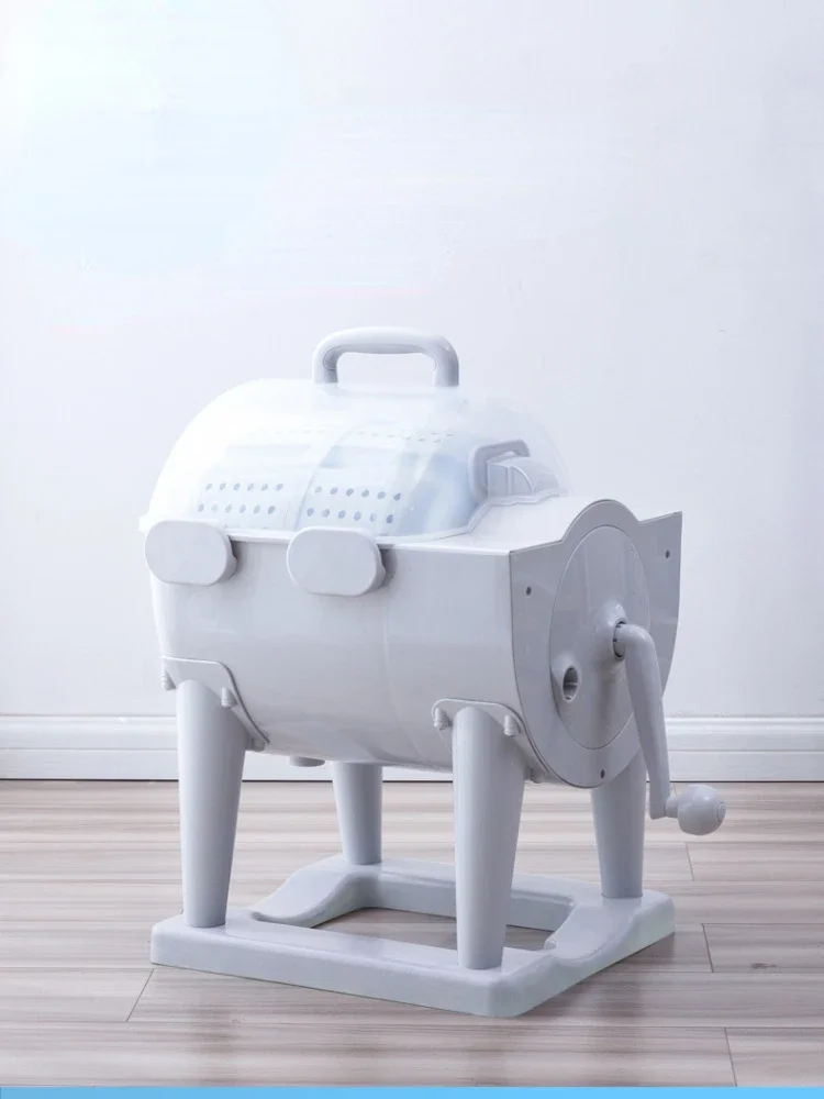 Lavadora de tambor de roca portátil para exteriores, No deshidratador eléctrico, tambor de lavado y secado Manual para dormitorio de estudiantes