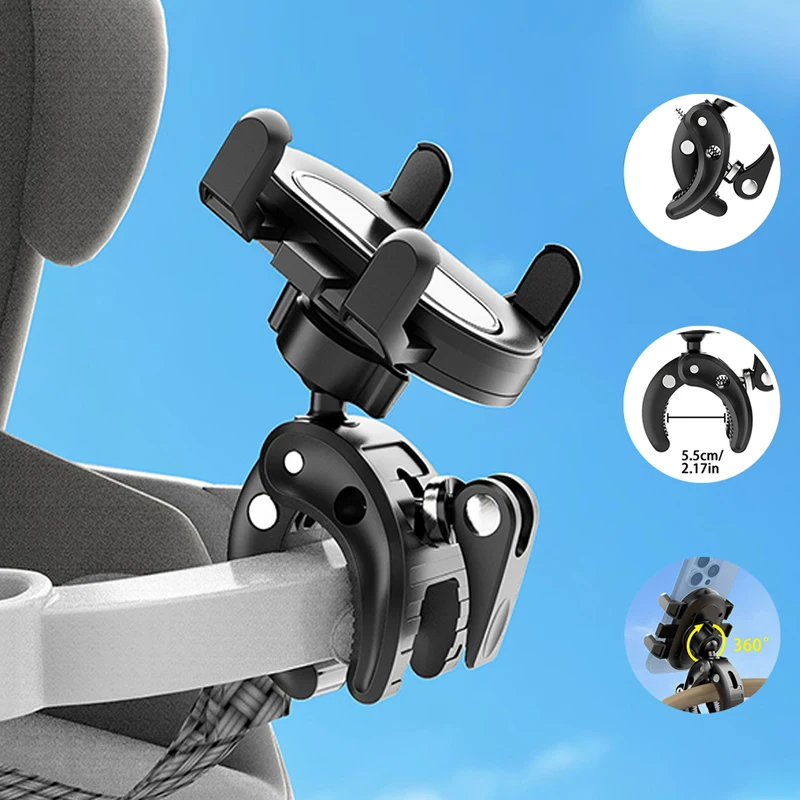 

Портативная подставка-держатель для телефона для кровати, коляски, стола. Надежное и регулируемое крепление для беговой дорожки, инвалидной коляски, дерева. Для GoPro и работы.