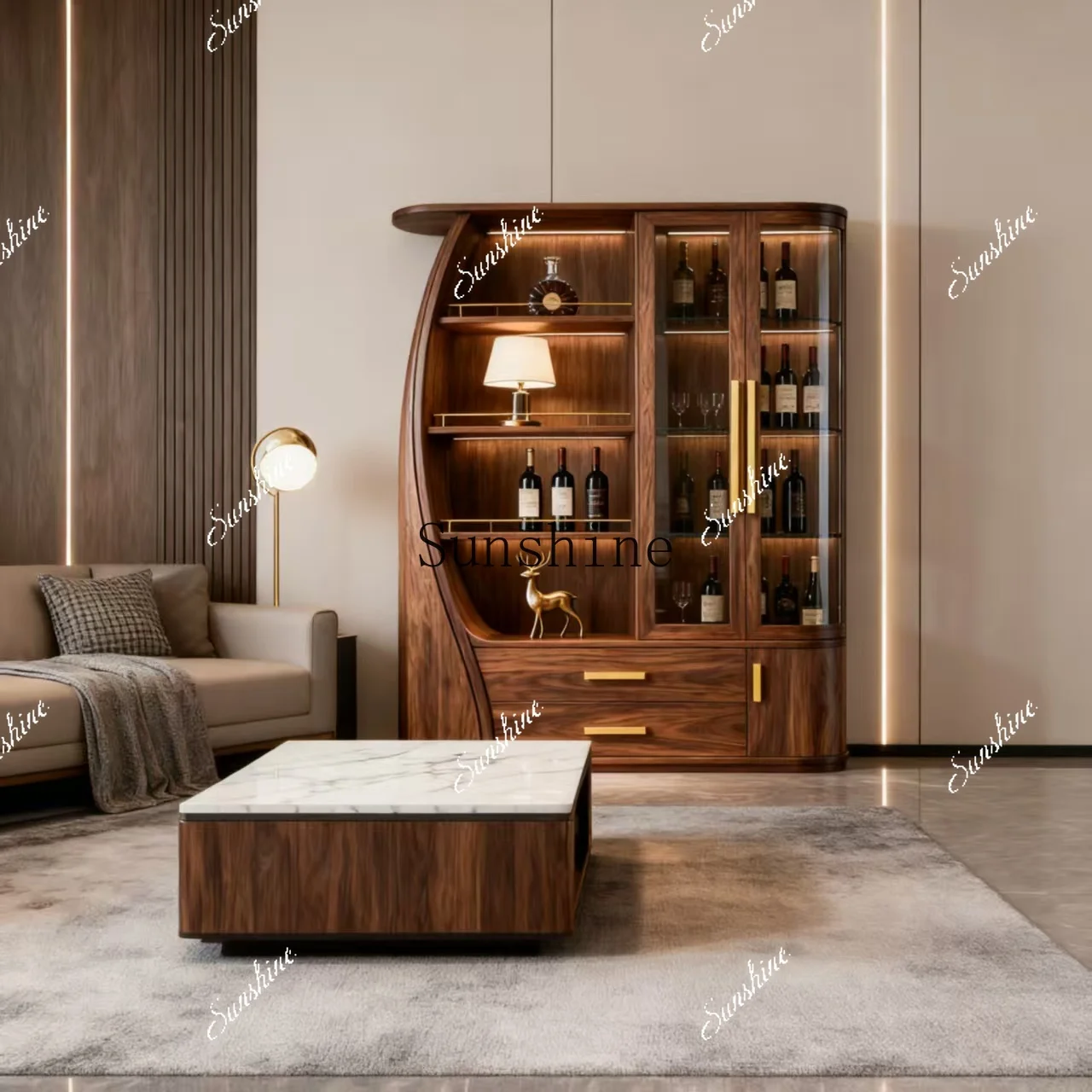 

New Chinese Bogu frame solid wood display Duobao Pavilion tea room storage tea cabinetMM