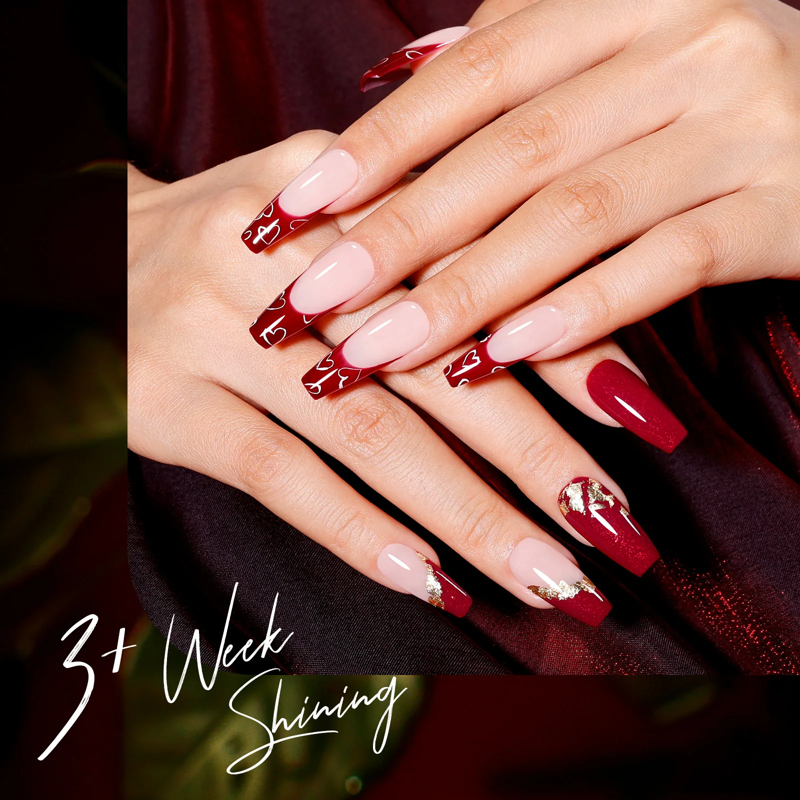 GELLEN جيل للأظافر مجموعة طلاء الأظافر بورجوندي الأحمر 6 قطعة بريق الألوان نقع قبالة هلام للمنزل لتقوم بها بنفسك هلام هلام البولندية مانيكير الأظافر الديكور #4