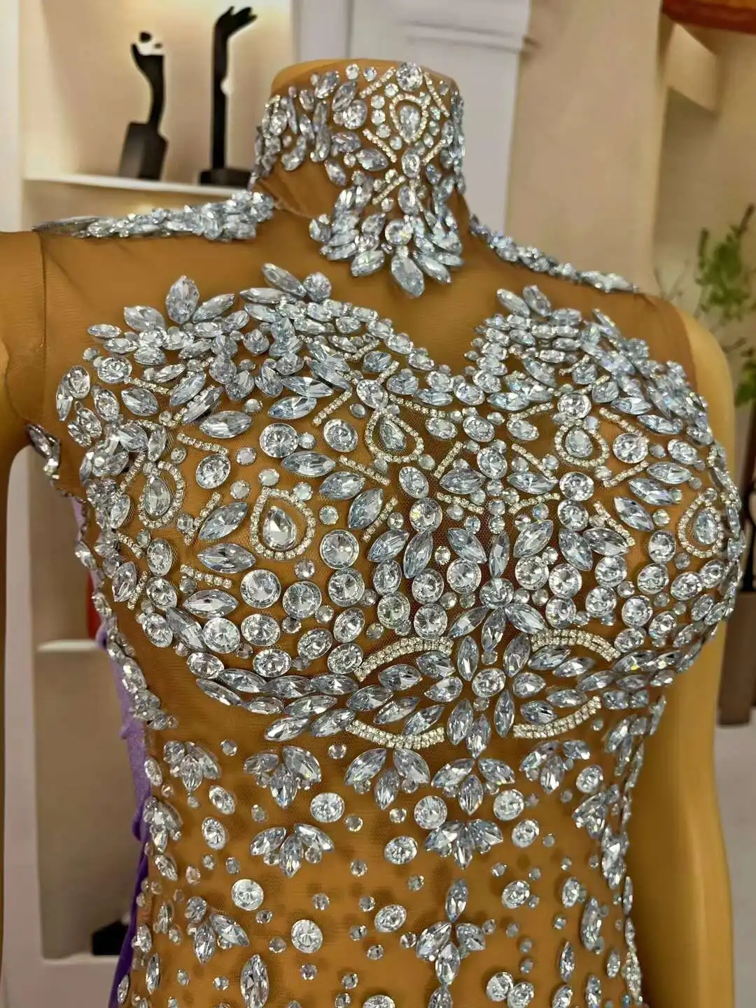 Hanxu-Robe de Déesse Senior avec Strass pour Femme, Tenue de Drag Queen, Accessoires de Séance Photo, Zones d'Évènement, Spectacle de Las Vegas