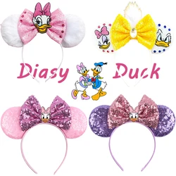 Cute Daisy Duck Hair Bands For Girls Carnival Anime Cartoon Donald Hair Accessories Women Disney Mickey Ears Headbands Kids Gift