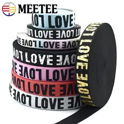 5/10Meters Love Polyester Elastic Band 25/40mm Rubber Webbing Garment Waistband Pants Belt Craft DIY Clothing Sewing Accessories