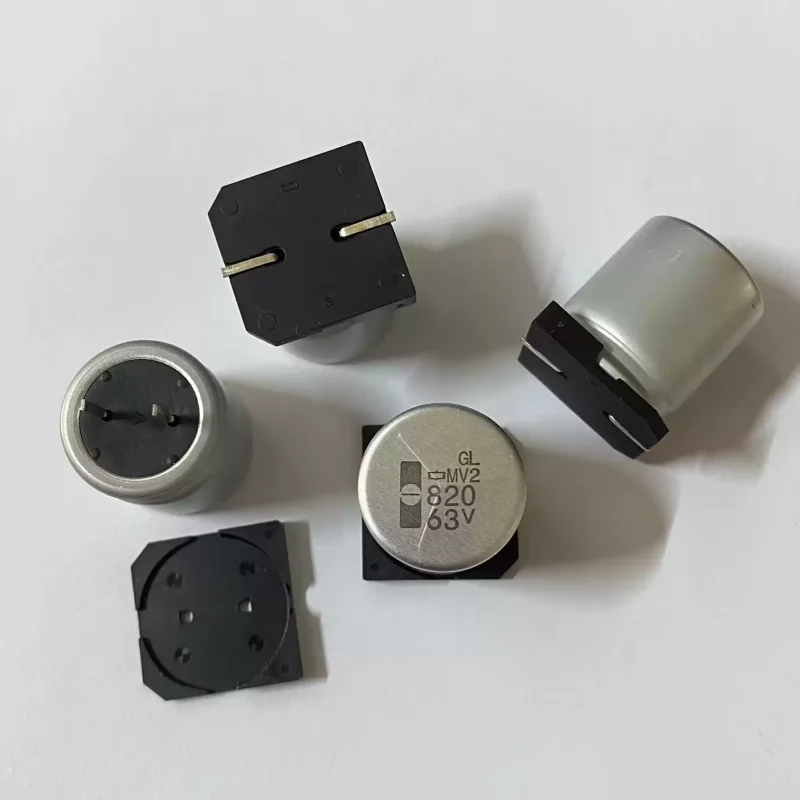 10-100pcs 820UF 63V Chemical Black Diamond 63V820UF MV2 Surface mount electrolytic capacitors can be changed to direct insertion