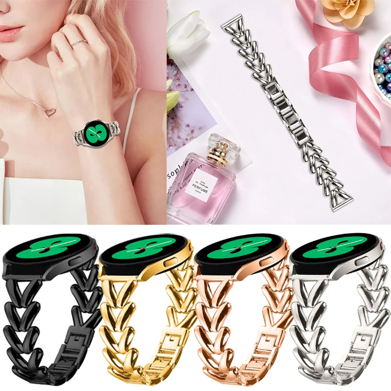 20 มม.สําหรับ Samsung Galaxy Watch 7 6 5 4 5Pro เกียร์ S3 6 4 คลาสสิกโลหะสําหรับ Huawei Watch 2 GT3 /2 42 มม.สร้อยข้อมือโลหะ