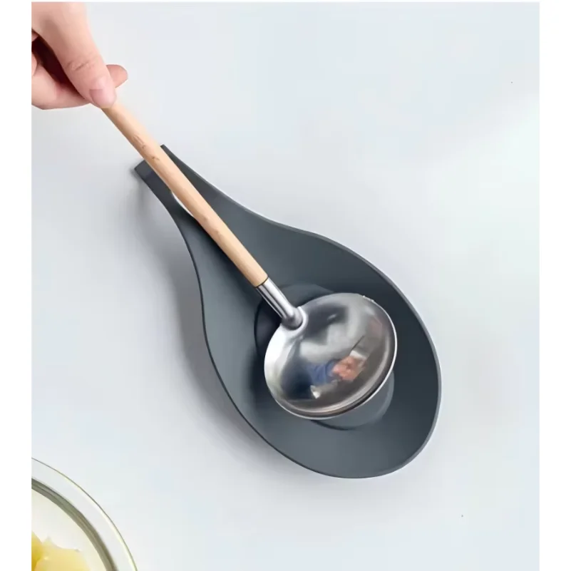 Silicone Spoon Rest Spatula Holder Heat Resistant Utensil Placemat Tray Kitchen Tools