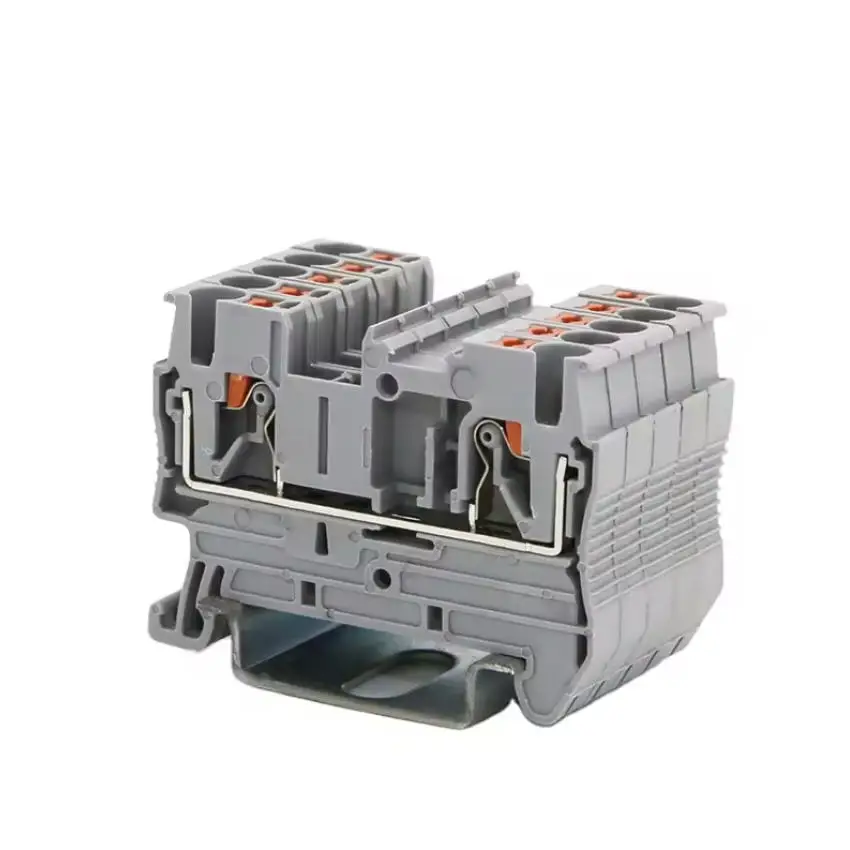 

140pcs PT2.5 800V/24A 2.5m㎡ Top Push-In Top Wiring Spring Cage RPV2.5 Din Rail Terminal Block Approved by U/L CE RoHS