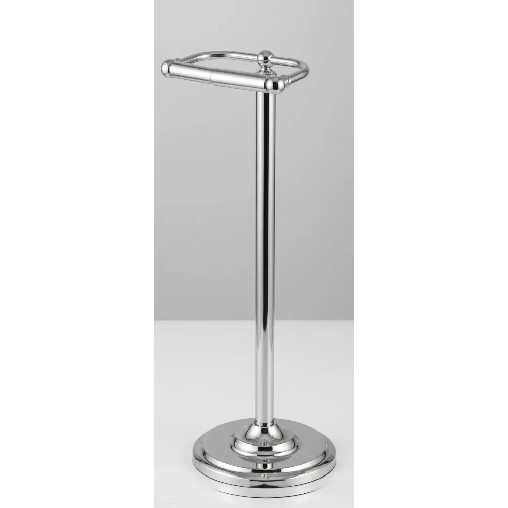 

Modern Brushed Nickel Toilet Paper Holder, 21.5" Height, Tool-Free Assembly, Bathroom Storage Solution for Home & Office