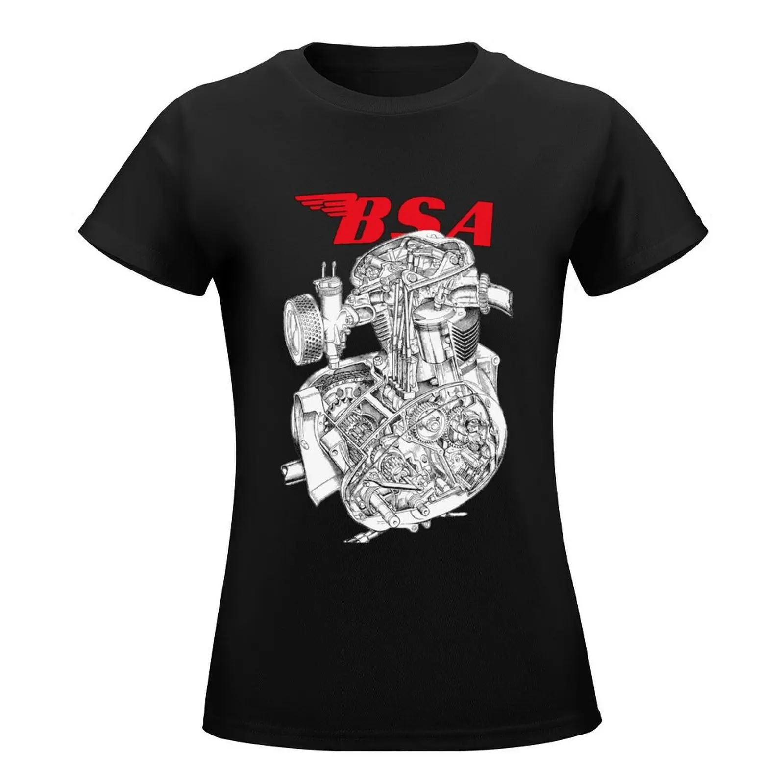 BSA A65 Engine T-Shirt hippie clothes funny anime clothes Women's clothing