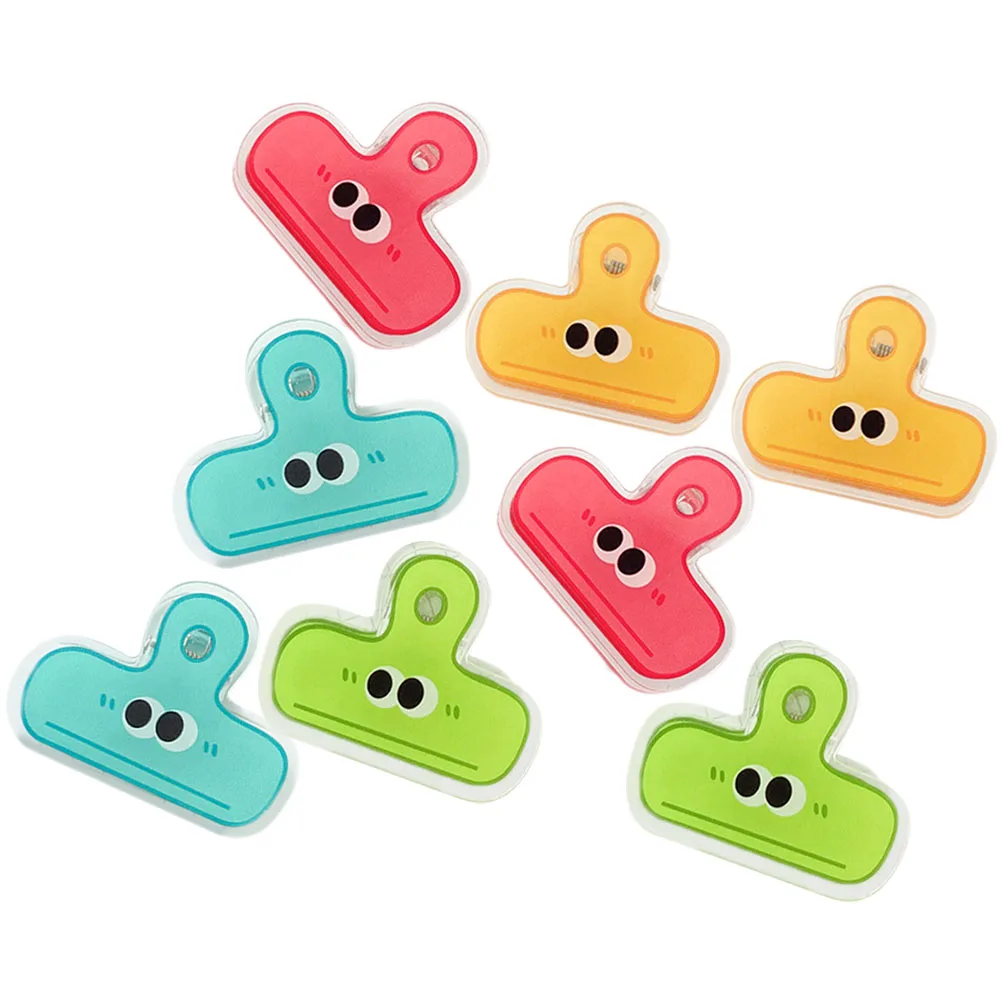 8 Pcs Folder Sub Chips Plastic Clips Cute Binder Medium File Small Bag Decorative Bags Office Eye