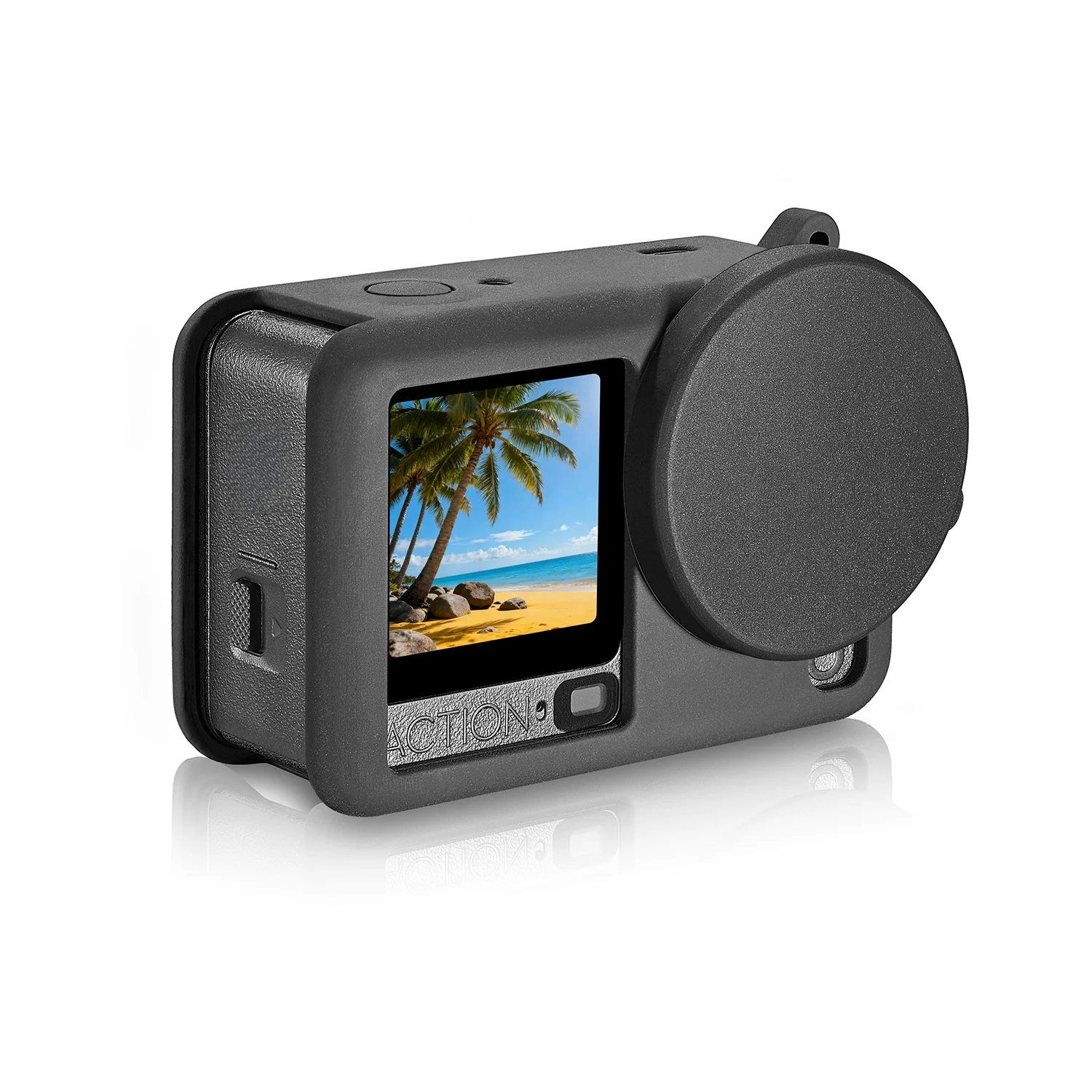 

Suitable for DJI Action 6 Camera Protective Case with Wrist Strap and Lens Cover