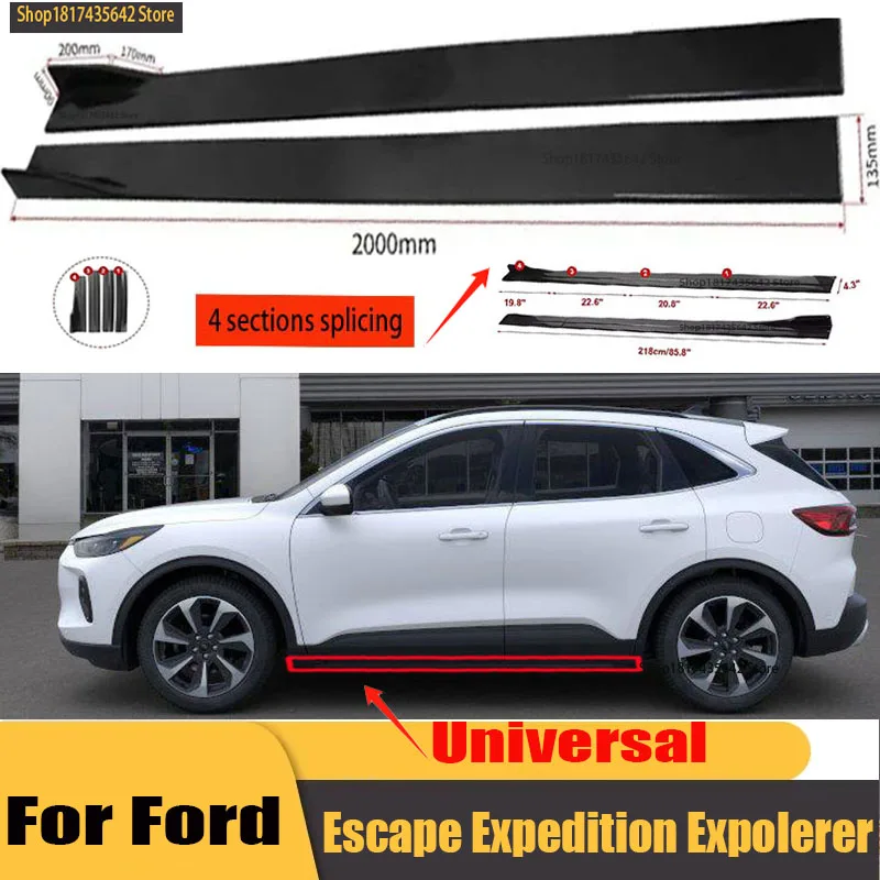 

Universal Car Side Skirt 8 Pcs 2.2m Winglet Splitters Lip Side Spoiler For Ford Bronco Expedition Expolorer Edge Escape Fiesta