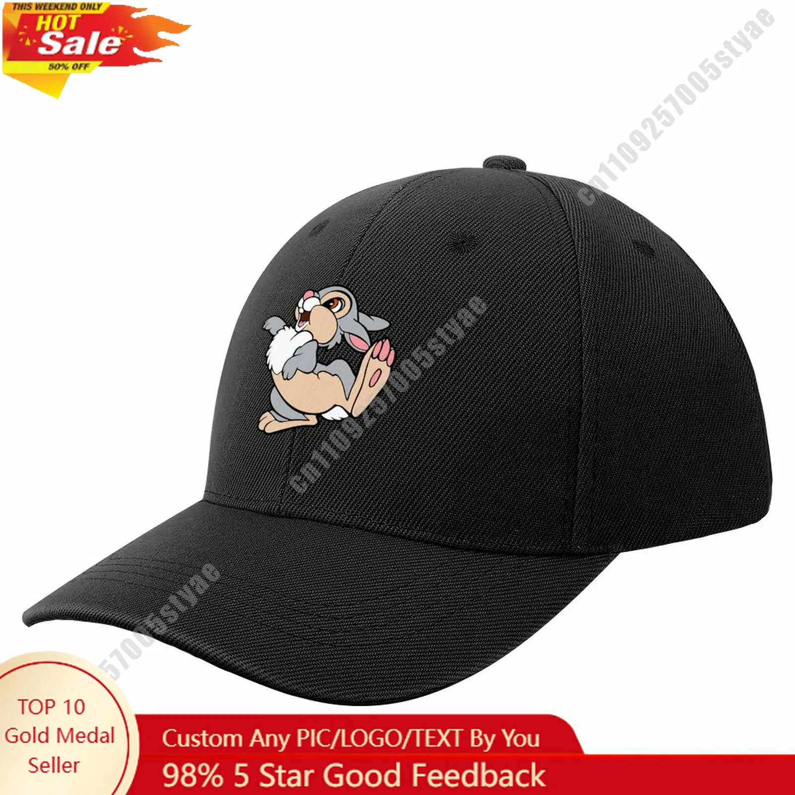 

Thumper Baseball Cap Disney Licensed Customizable Your DIY Design Upload Images Text Baseball Hat Holiday Birthday Gift