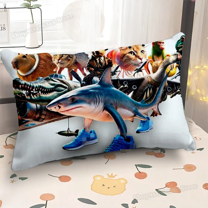 

30X50cm Italian Brainrot Meme Print Pillowslips Covers Abstract Animals Pillowcases Decoration Home Ornaments Cushion Cover