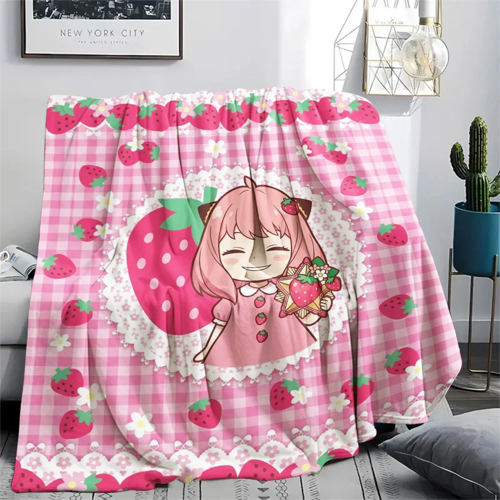 Anya Forger Print Warm Flannel Blanket Cozy Comfortable for Daily Bedroom Picnic Outdoor Sofa.-TING