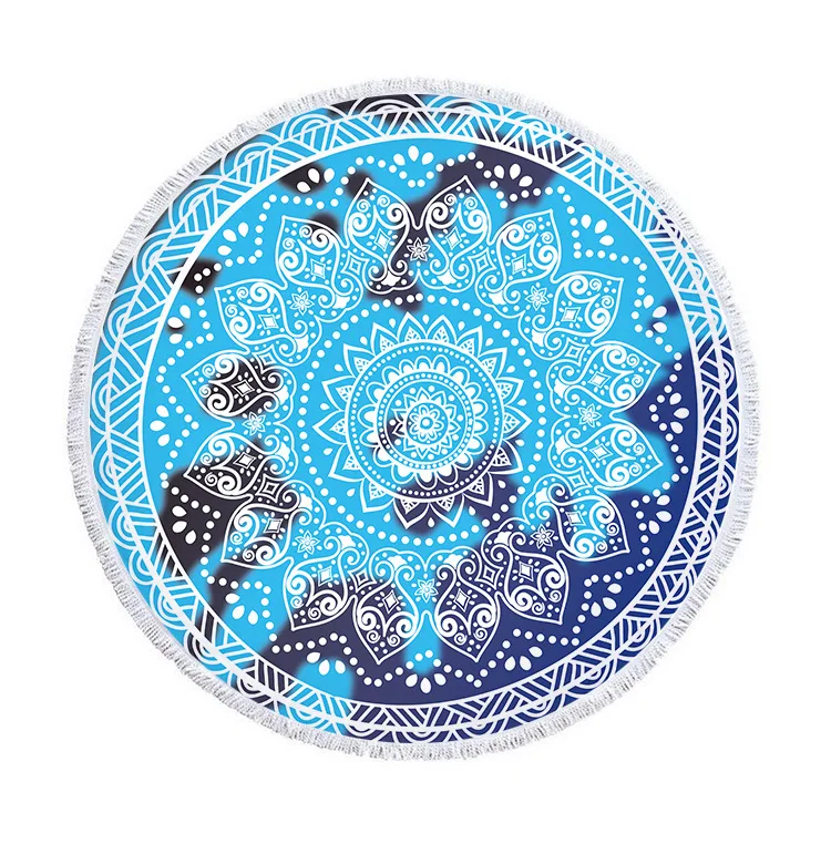 2022 Gradient Mandala Round Beach Towel Micr large beach towels microfiber towel beach towel Yoga mat Bath towel Sea beach towel