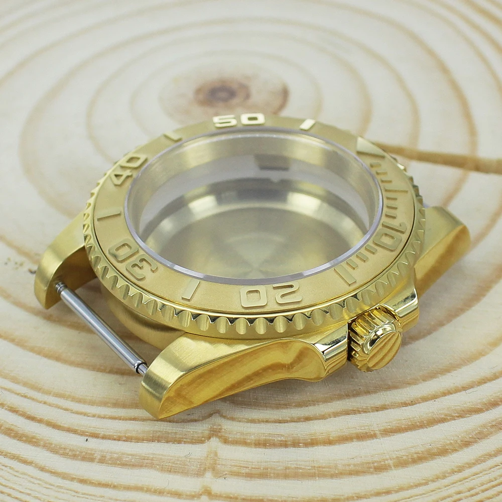 40mm NH35 Yacht Design Style watch Gold case Waterproof Sapphire Crystal for NH35 NH36 NH34 8205 2824 Movt 316L Assembling Parts