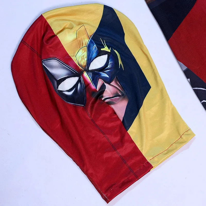 Superhero Cosplay Children Adults Costume Bodysuits with Toy Swords Accessories Wade Wilson Logan Movie Character Clothes