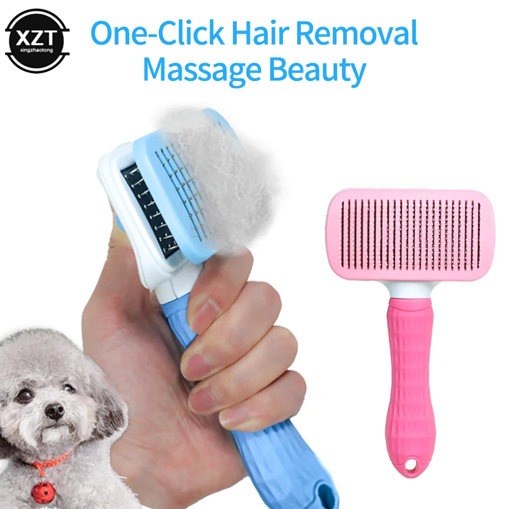 Pet Dog Brush Cat Comb Self Cleaning Pet Hair Remover Brush For Dogs Cats Grooming Tools Pets Dematting Comb Dogs Accessories