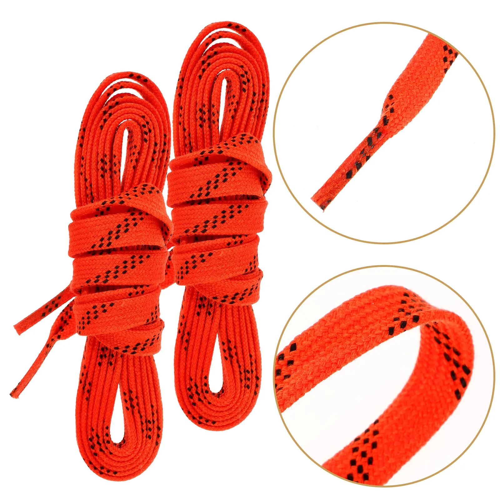 

1Pair Wear Resistant Hockey Laces Waxed Flat Design Comfortable Pressure Reducing Stylish Shoelaces for Skates Sneakers Running