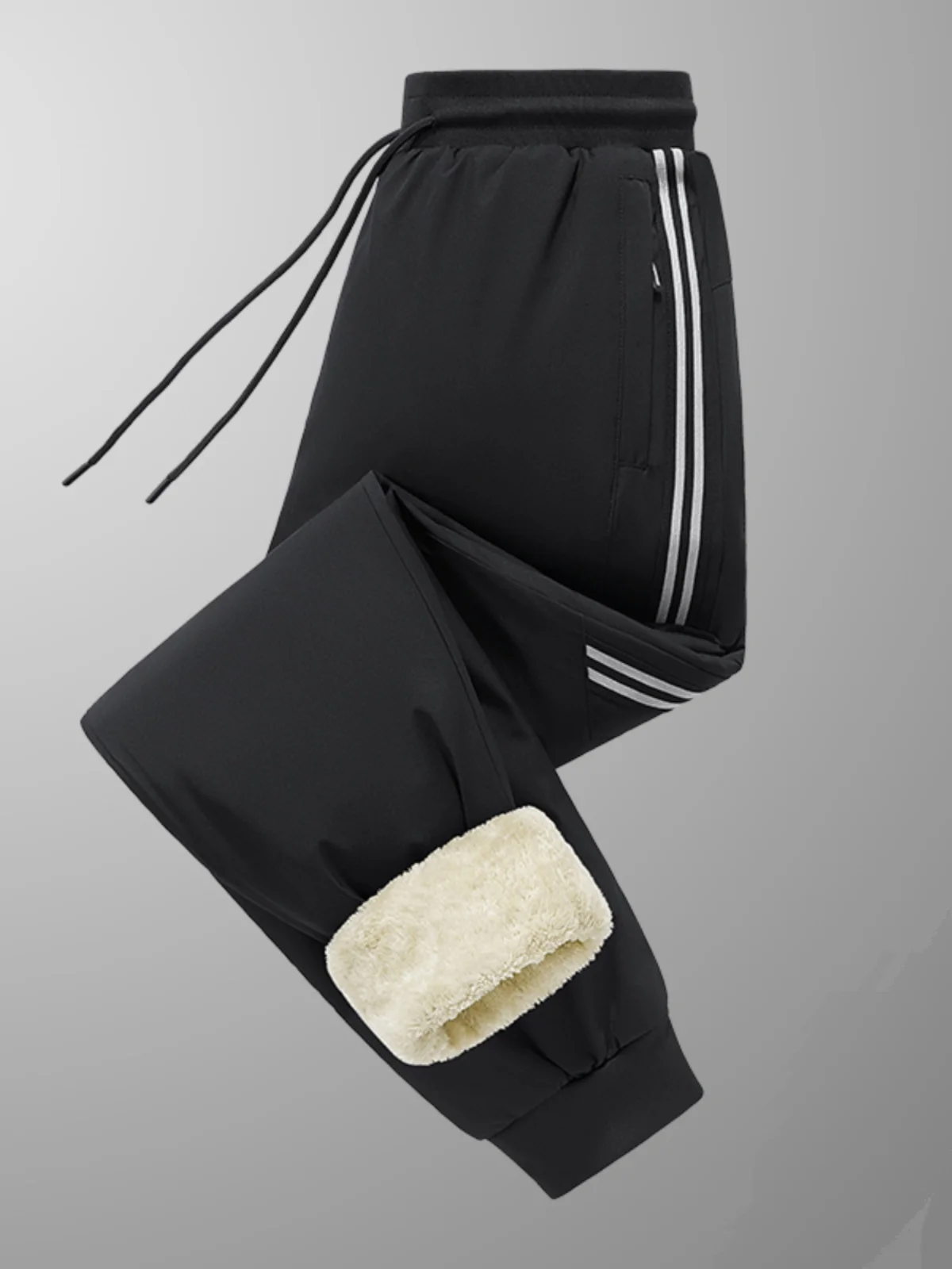 

Men's Winter Thiened Fce Lined Casual Pants Loose Fit Straight Leg Sports Sweatpants Warm Comfortable Long Trousers