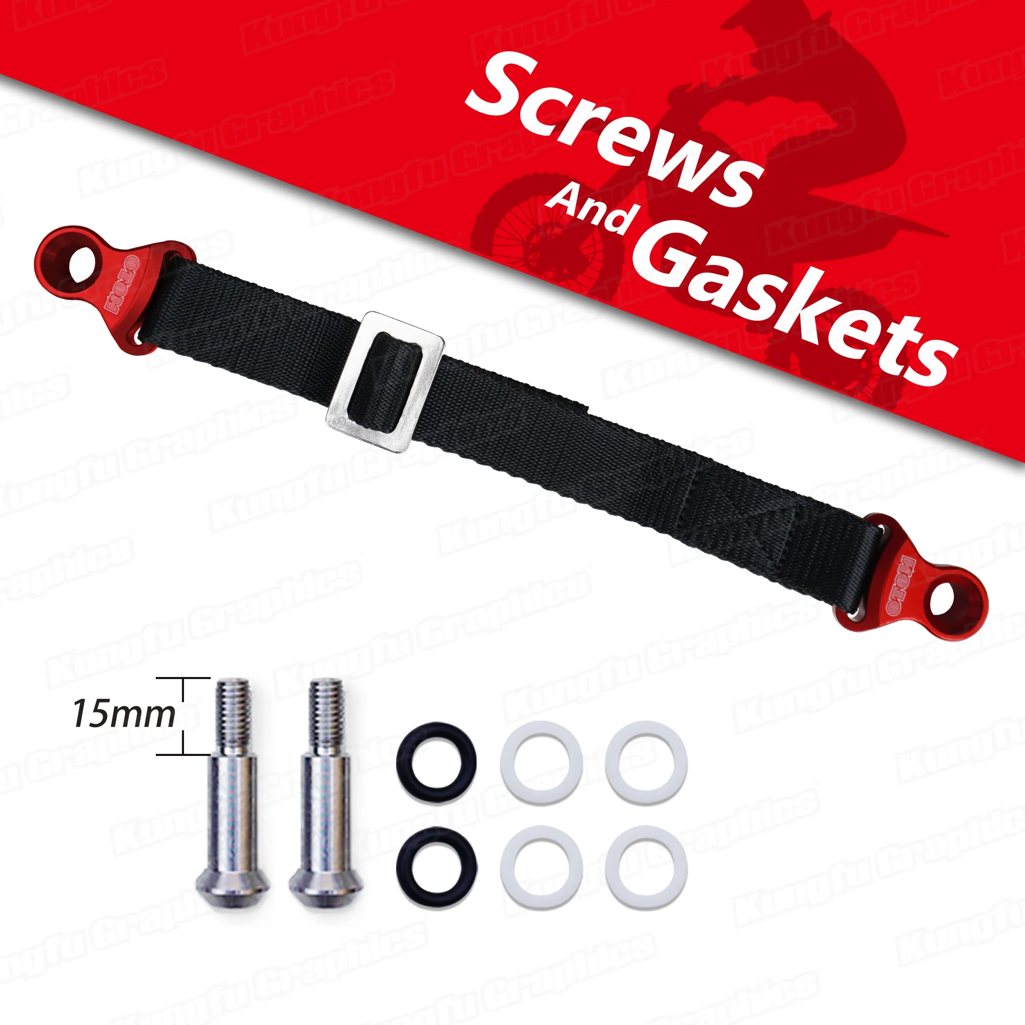 JY Racing Dirt Bike Rear Seat Strap Pulling Belt Rescue Sling for CRF CRFX RMZ DRZ400 KX KXF, Red Black - view 3