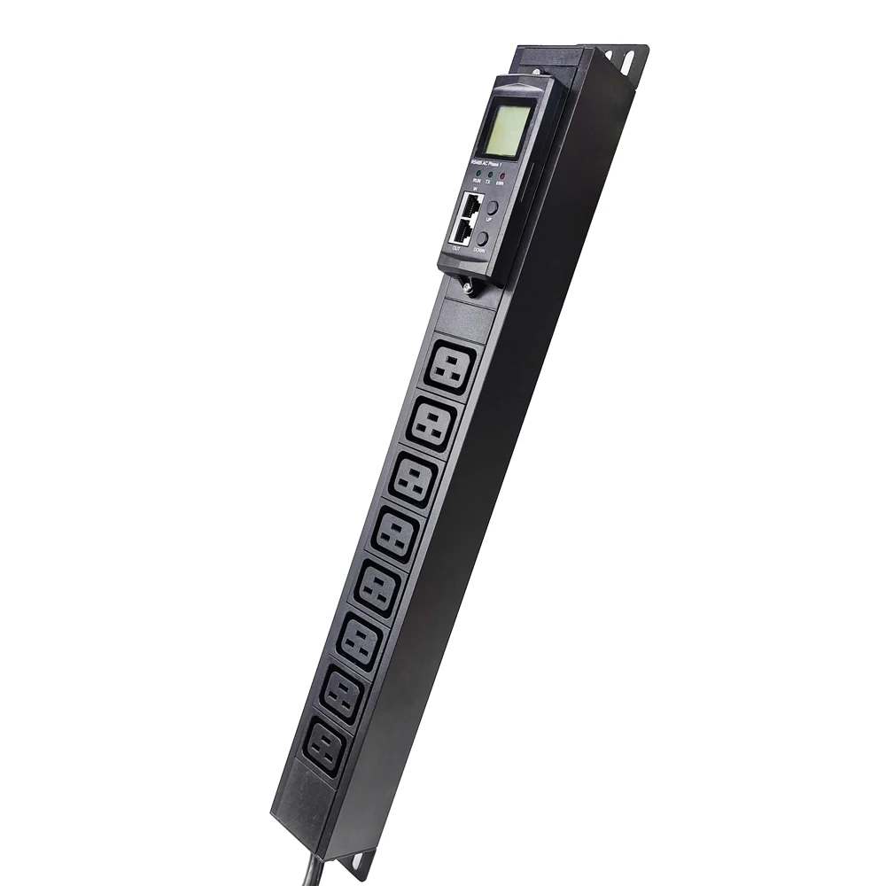 Industrial Power Strip Rack Mount PDU 220-250V 16A 8 IEC C19 Outlet Remote Monitor RS485 Smart Power Distribution Unit