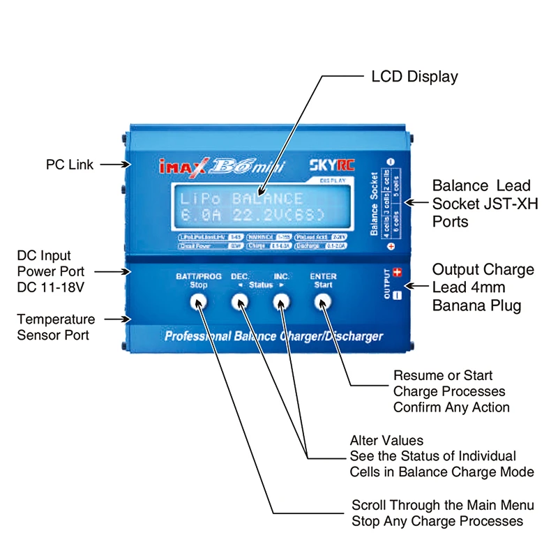 Original SKYRC Mini Imax B6（SK-600075）60W Balance Charger Professional  Discharger for Toys SPORT Battery Charging