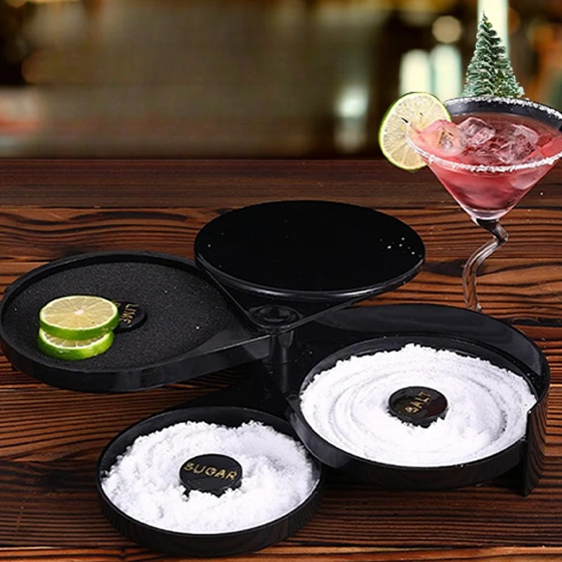 

3-layer ABS Rotating Cocktail Seasoning Box, Bar Wine Accessories, Mixed Salt and Sugar Box, Bar Bartender Mixer Toolbox
