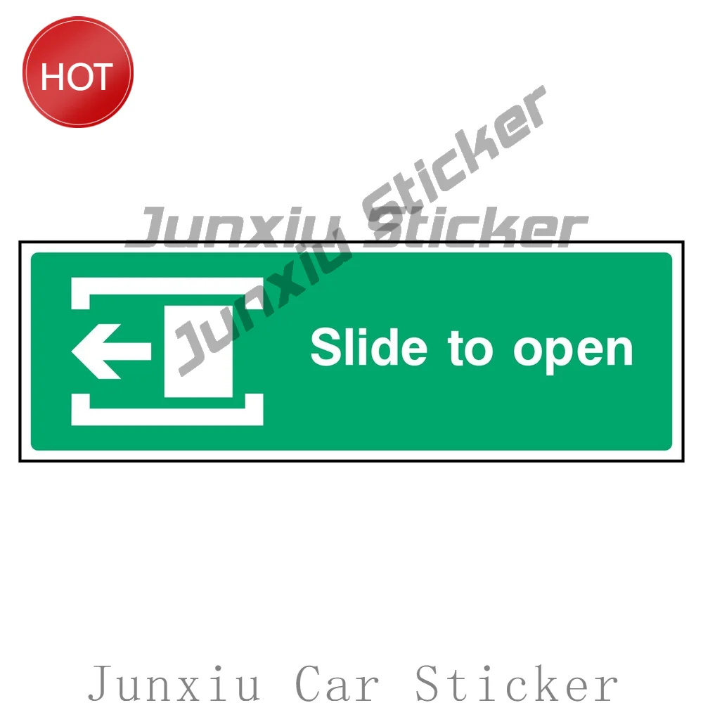 Slide To Open Left Graphic Sticker For Entrance Doors And Windows Directional Decal With Sliding Door Opening Instructions