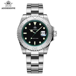 ADDIES Dive-reloj de cuarzo para hombre, cronógrafo de 41MM con revestimiento de cristal AR, bisel de acero inoxidable, azul luminoso, 200m, nuevo