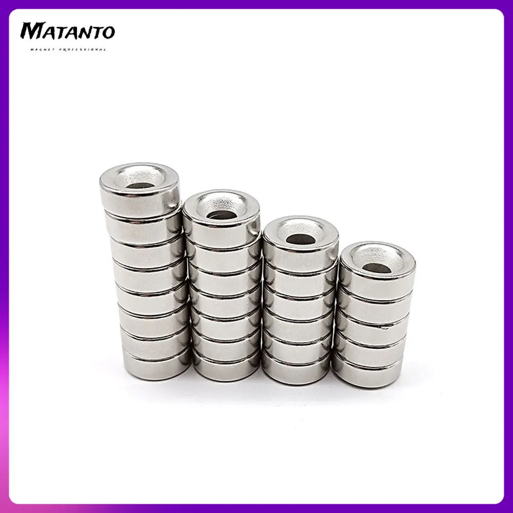 10~200Pcs 10x3-3 10x4-4 10x5-4mm Hole 3/4mm NdFeB Countersunk Round Magnet Super Powerful Strong Permanent Magnetic imane Disc