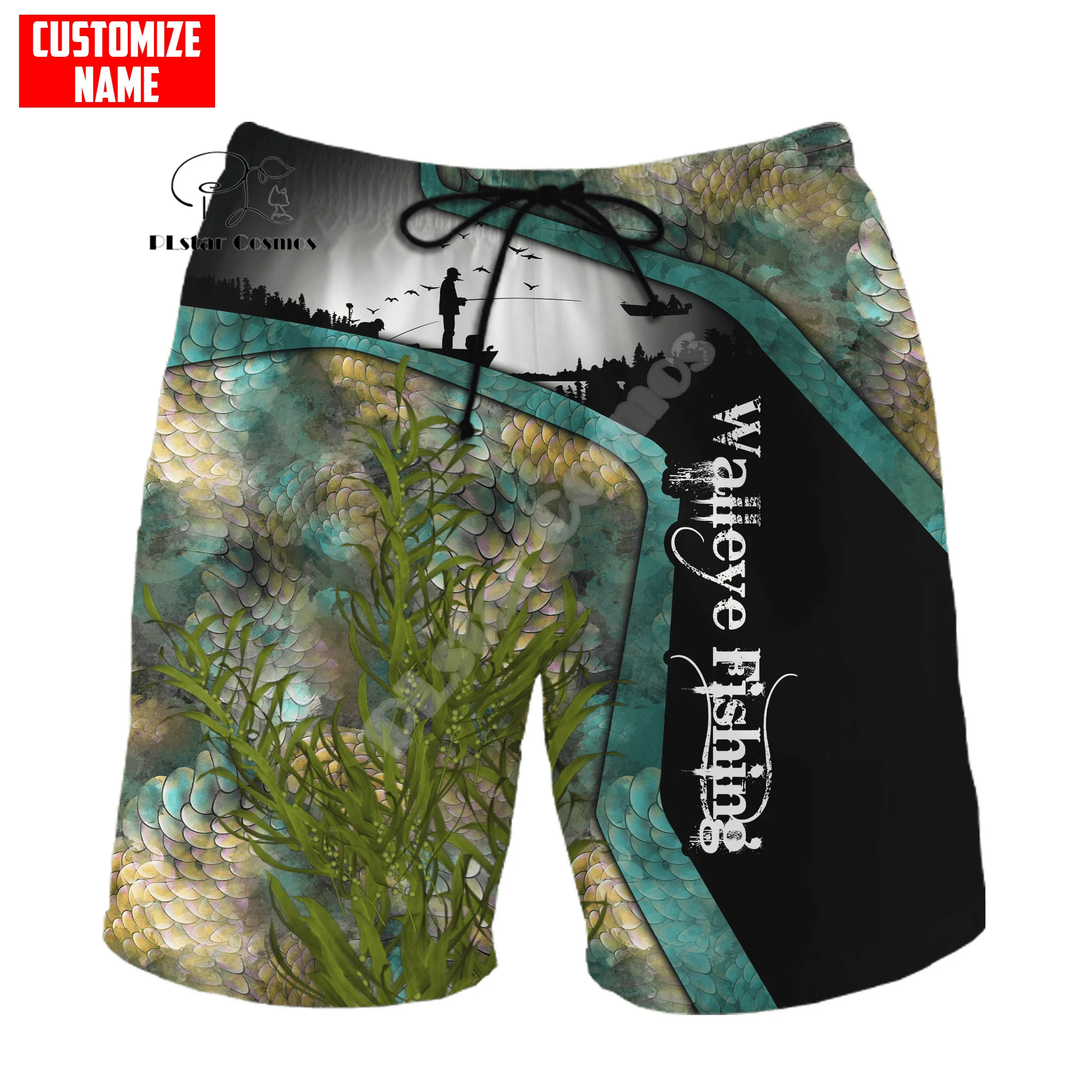 

Custom Name Animal Bass Carp Walleye Fishing Camo Vintage Retro 3DPrint Unisex Summer Harajuku Casual Shorts Beach Short Pants 2