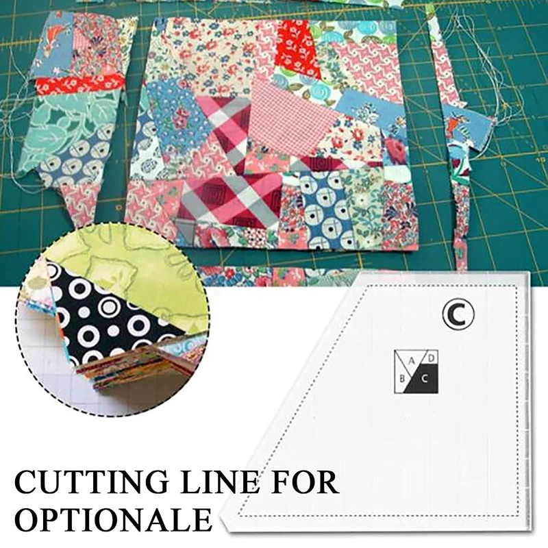 5Pcs Creative Quilting Cutting Template Grids Crazier Eights Template Quilt Ruler Set Quilting Cutting Templates Acrylic