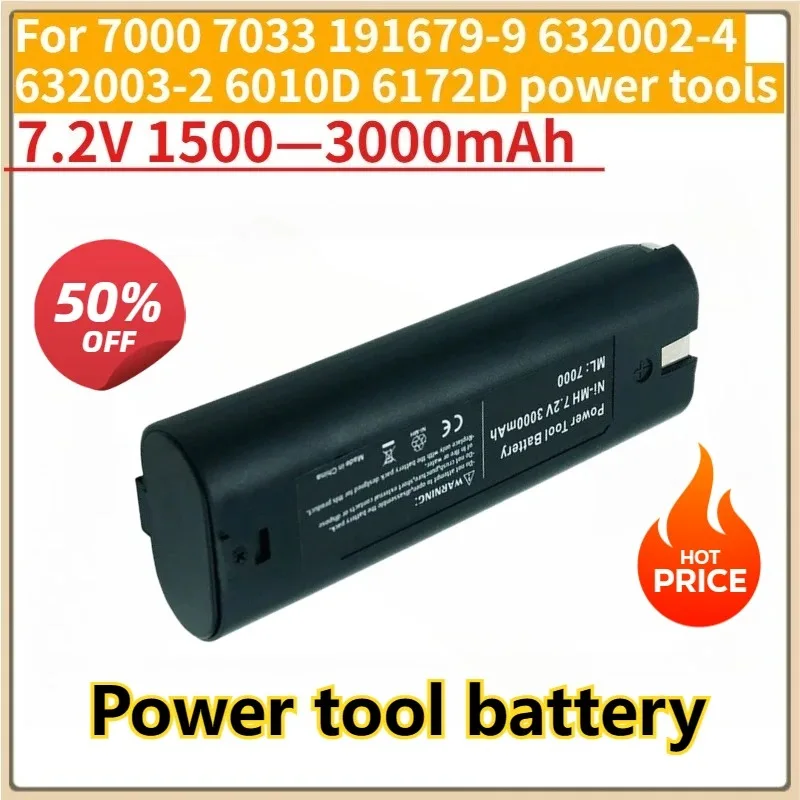 

New 1-2pcs 7.2V 1500—3000mAh Ni Mh Makita battery compatible for 7000 7033 191679-9 632002-4 632003-2 6010D 6172D power tools